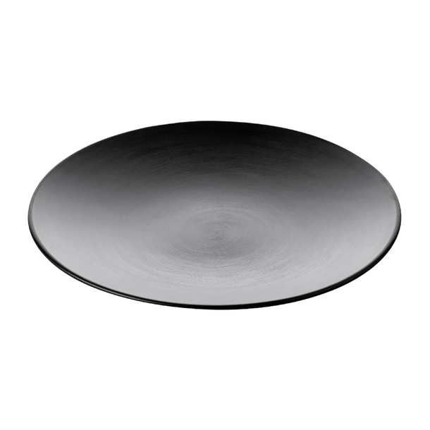 Coucou Dual Colour Round Plate Black - 250mm (Pack 9) (B2B)