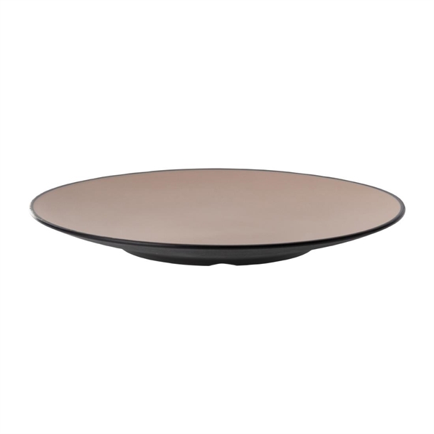 Coucou Dual Colour Round Plate Beige & Black - 300mm (Pack 12) (B2B)