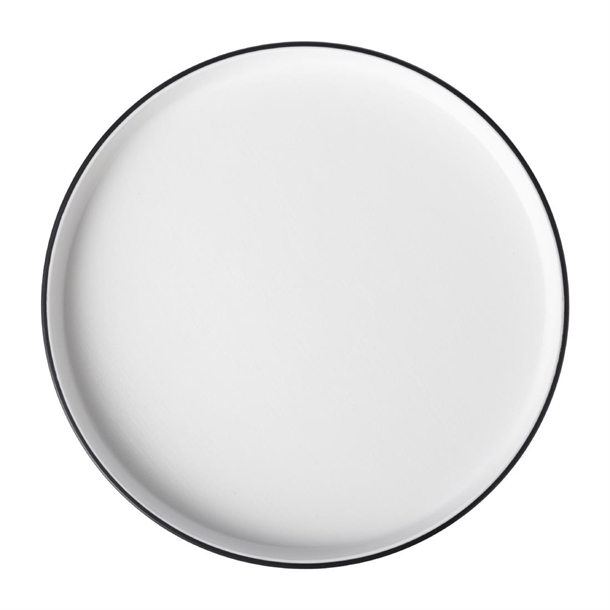 Coucou Dual Colour Round Edge Plate White & Black - 270mm (Pack 12) (B2B)