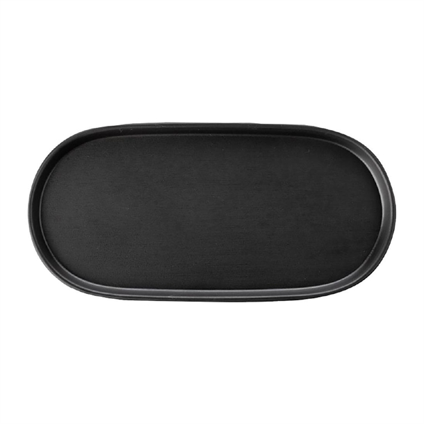 Coucou Dual Colour Oblong Plate Black - 260x130mm (Pack 12) (B2B)
