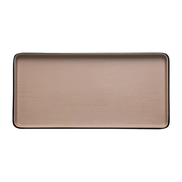 Coucou Dual Colour Rect. Plate Beige & Black - 250x120mm (Pack 12) (B2B)