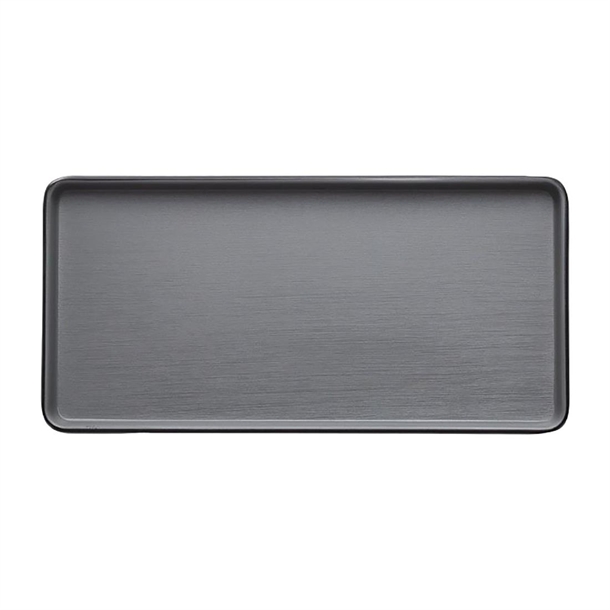 Coucou Dual Colour Rect. Plate Grey & Black - 250x120mm (Pack 12) (B2B)