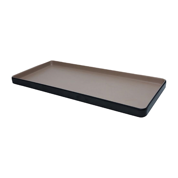 Coucou Dual Colour Rect. Plate Beige & Black - 325x150mm (Pack 9) (B2B)