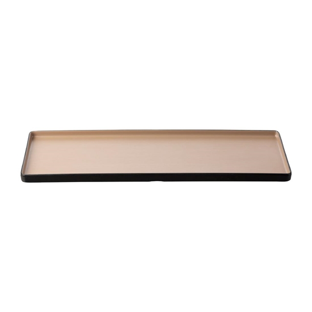 Coucou Dual Colour Rect. Plate Beige & Black - 500x180mm (Pack 9) (B2B)