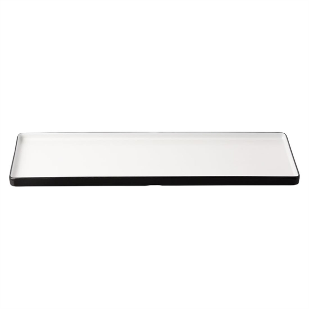 Coucou Dual Colour Rect. Plate White & Black - 500x180mm (Pack 9) (B2B)