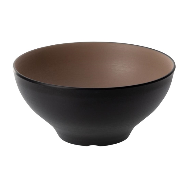 Coucou Dual Colour Round Bowl Beige & Black - 110mm (Pack 24) (B2B)