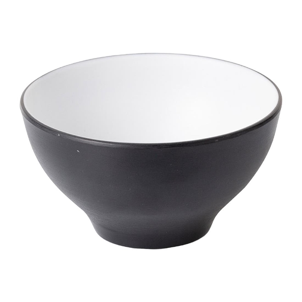 Coucou Dual Colour Round Bowl White & Black - 110mm (Pack 24) (B2B)