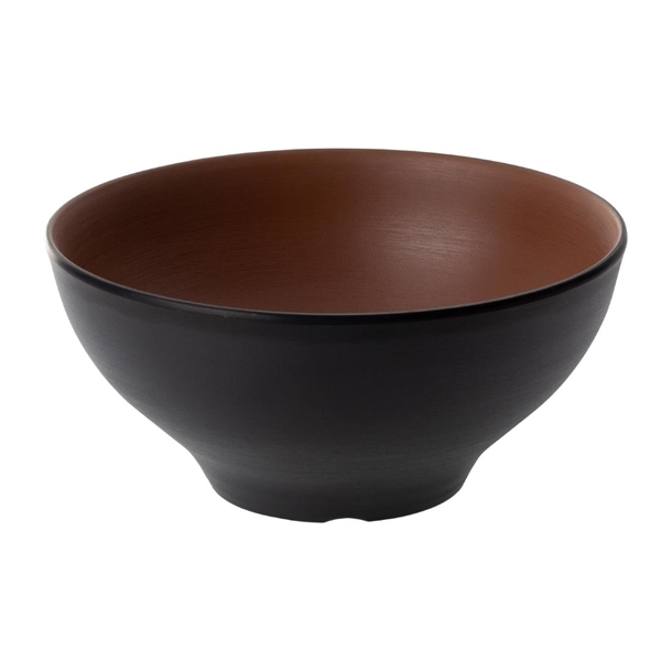 Coucou Dual Colour Round Bowl Brown & Black - 210mm (Pack 12) (B2B)
