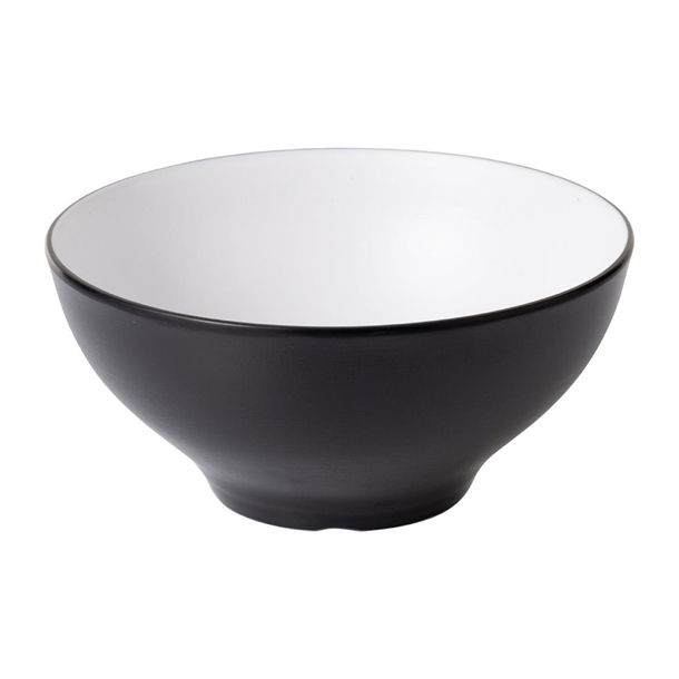 Coucou Dual Colour Round Bowl White & Black - 210mm (Pack 12) (B2B)