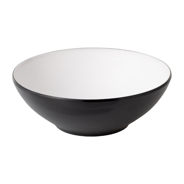 Coucou Dual Colour Round Bowl  White & Black  - 187mm(Pack 12) (B2B)