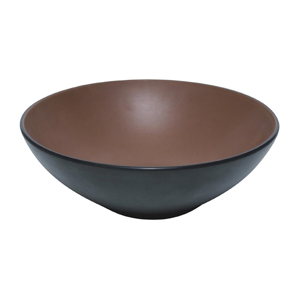 Coucou Dual Colour Round Bowl Brown & Black - 210mm (Pack 9) (B2B)