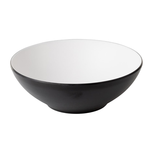 Coucou Dual Colour Round Bowl White & Black - 210mm (Pack 9) (B2B)