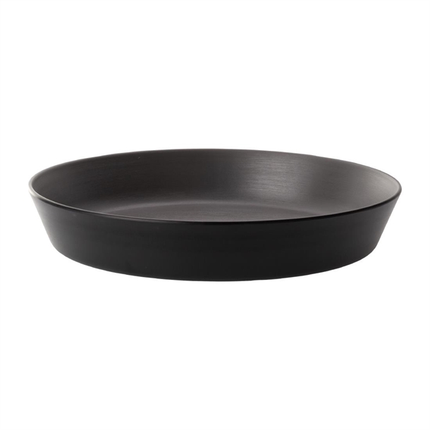 Coucou Dual Colour Flat Round Bowl Grey & Black - 290mm (Pack 12) (B2B)