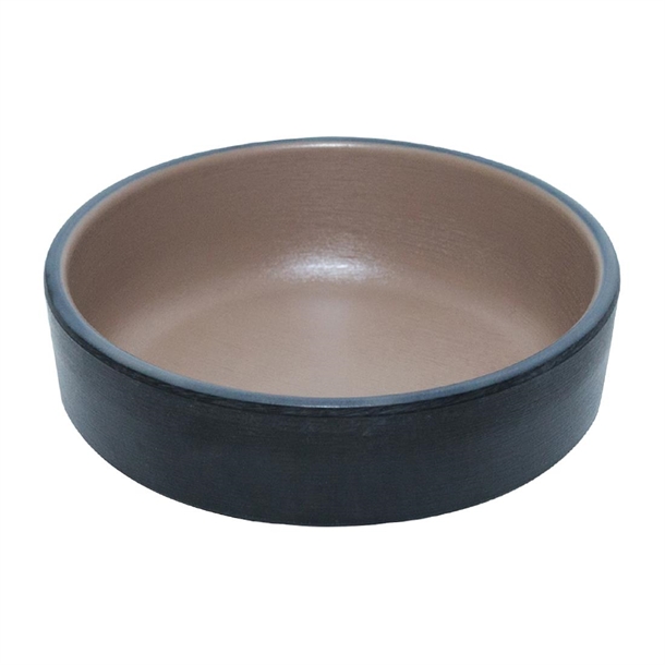 Coucou Dual Colour Round Sauce Dish Beige & Black - 100mm (Pack 20) (B2B)
