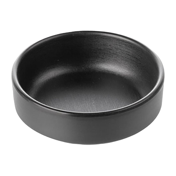 Coucou Dual Colour Round Sauce Dish Black  - 100mm (Pack 20) (B2B)