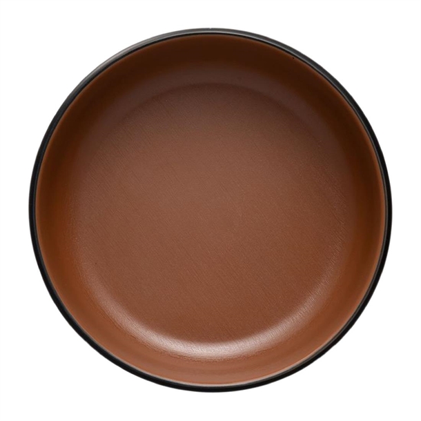 Coucou Dual Colour Round Sauce Dish Brown & Black - 155mm (Pack 12) (B2B)