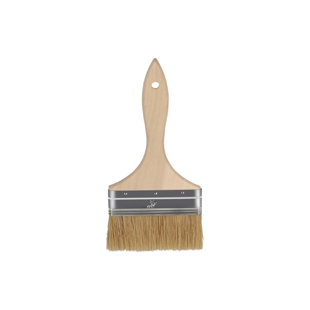Chef Inox Pastry Brush Natural Bristles with Wood Handle - 100mm