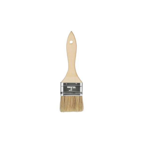 Chef Inox Pastry Brush Natural Bristles with Wood Handle - 50mm