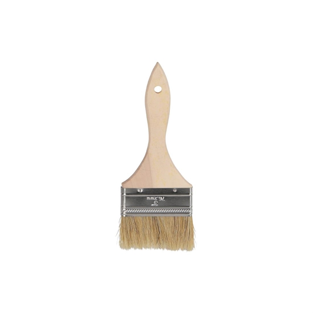 Chef Inox Pastry Brush Natural Bristles with Wood Handle - 75mm