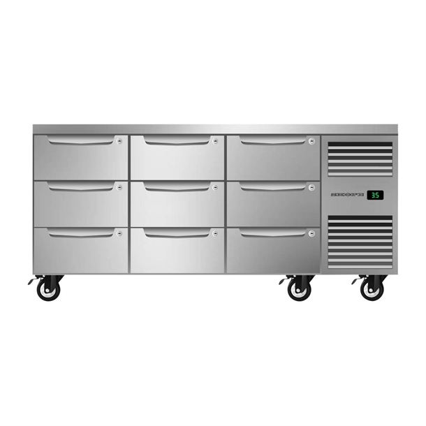 SKOPE ProSpec 9Drawer 3 Bay UB GN 1/1 Right Hand Fridge PG11.UBR.3.D9.RH(Direct)