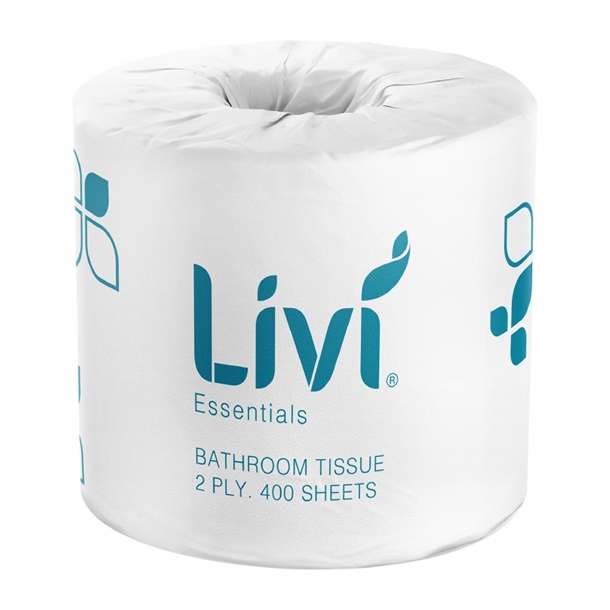 Livi Essentials Toilet Tissue 2 Ply 400 Sheets (Pack 48) - DU836 - Nisbets