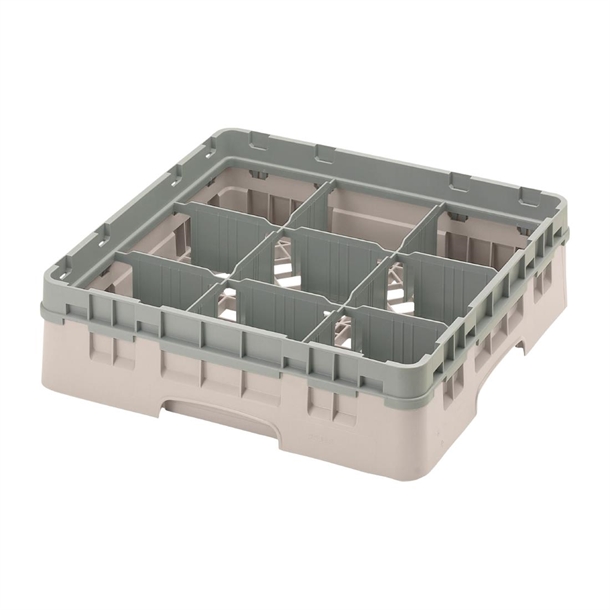 Cambro Camrack 9 Compartment Glassrack - Beige - Max Glass 149x92mmH
