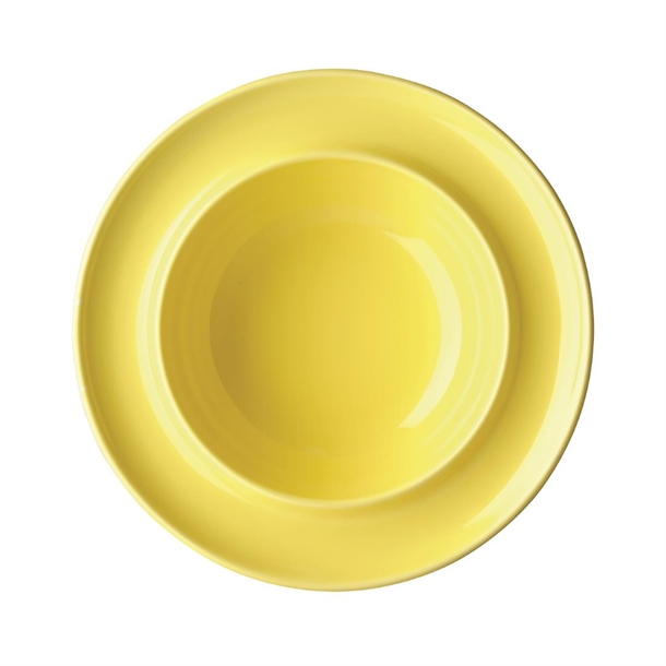 Olympia Heritage Yellow Raised Rim Bowl - 200mm (Box 4)