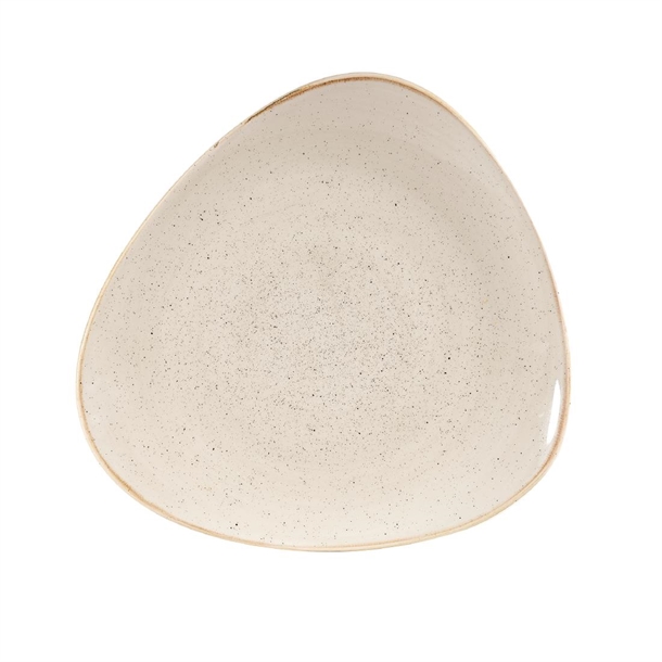 Churchill Stonecast Dreieckige Teller, Muskatcreme, 265 mm (12 Stück)