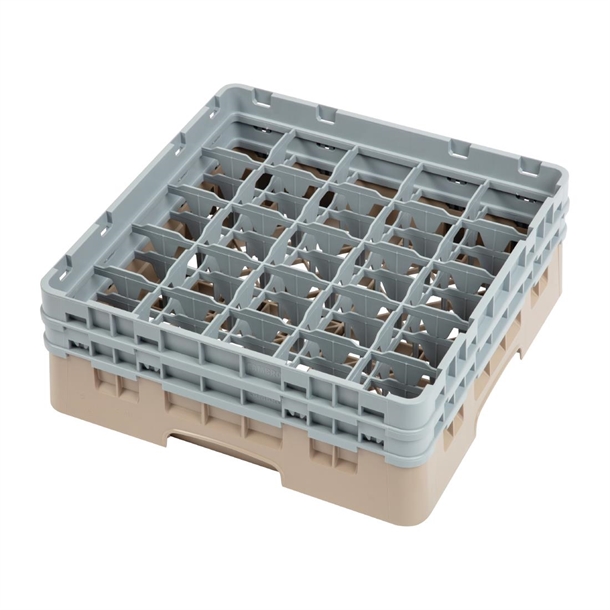 Cambro Camrack 25 Fächer maximale Glashöhe 133mm beige