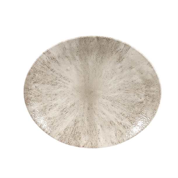 Churchill Stone Agate Grey Orbit Oval Coupe Plate 10" (Box 12) (B2B)