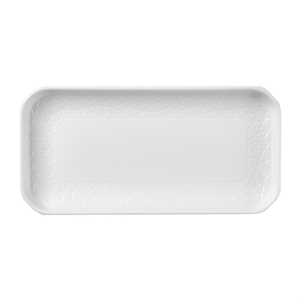 Churchill Alchemy Abstract White Deep Oblong Tray (Box 6) (B2B)