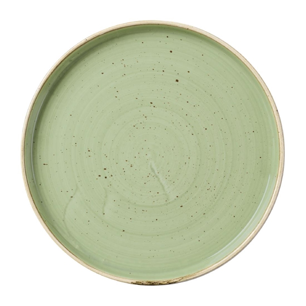 Churchill Stonecast Sage Green Walled Plate (Box 6) (B2B)