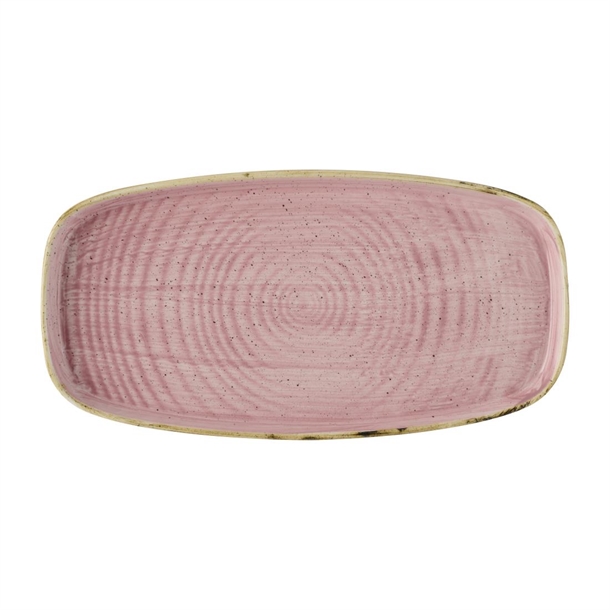 Churchill Stonecast Petal Pink Chefs' Walled Oblong Plate 300mm (Box 6)(Direct)