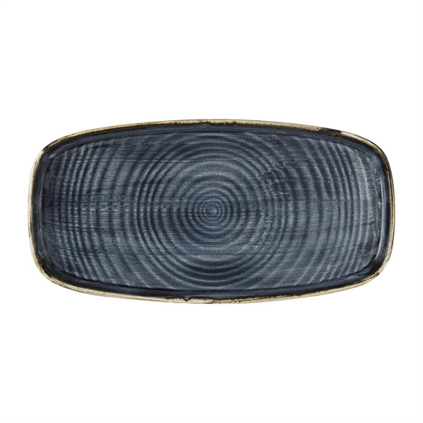 Churchill Stonecast Blueberry Chefs' Walled Oblong Plate (Box 6) (B2B)