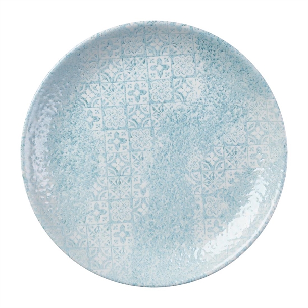 Churchill Vintage Prints Med Tiles Aquamarine Coupe Plate (Box 12) (B2B)