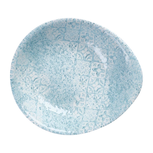 Churchill Vintage Prints Med Tiles Aquamarine Round Dish (Box 12) (B2B)