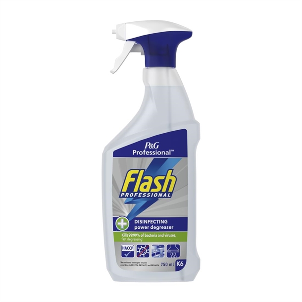 Flash Professional Disinfecting Power Degreaser Cleaning Spray (6x750ml)