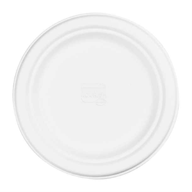 Vegware Moulded Fibre Plate White - 7" (Box 500)
