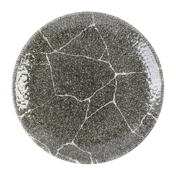 Churchill Kintsugi Reverse Quartz Black Evolve Coupe Plate 6.5" Box 12