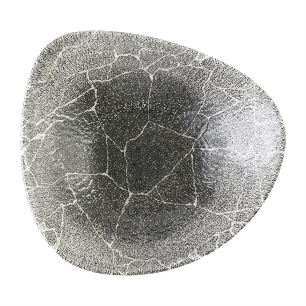 Churchill Studio Prints Kintsugi Quartz Schwarze dreieckige Schale, 235 mm, (12 Stück)