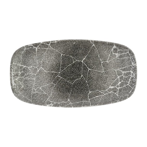 Studio Prints Kintsugi Quartz Black Oblong Plate 355x189mm (Box 6) (Direct)