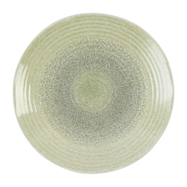 Harvest Grain Speckled Green Organic Coupe Plate 275mm (Box 12) (B2B)