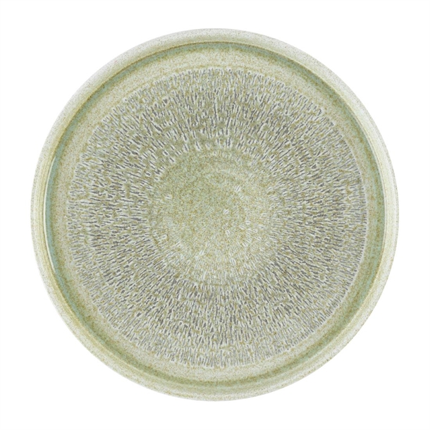 Harvest Grain Speckled Green Round Walled Plate 210mm(Box 6) (B2B)