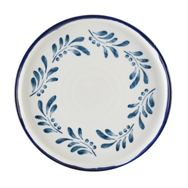 Harvest Mediterranean Blue Round Walled Plate 210mm (Box 6) (B2B)