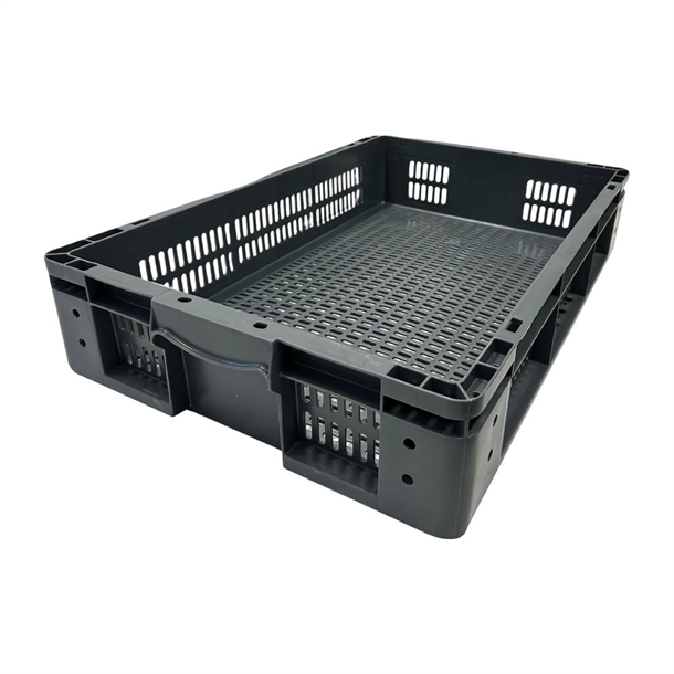 Vogue Perforated Plastic Storage Crate 600x400x120mm - DX999 - Nisbets