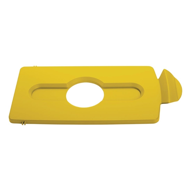 Rubbermaid SJRS Stream Topper - Yellow Bottles/Cans Lid