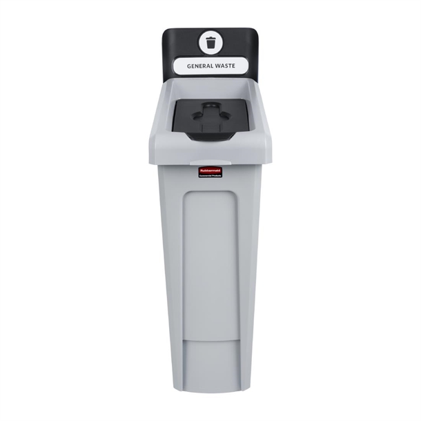 Slim Jim Closed Lid Recycling Station - Black