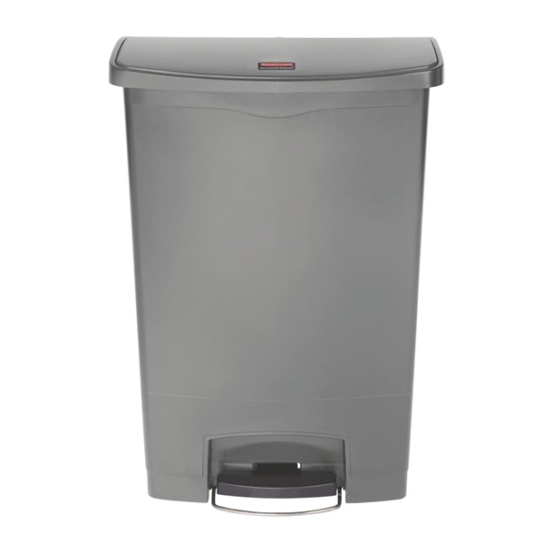 Rubbermaid Slim Jim Resin Front Step-On Grey - 90Ltr
