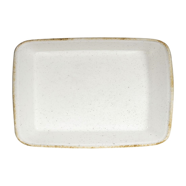 Churchill Stonecast Hints Barley White Rect Baking Tray15x10x2.5"(Box 4)(B2B)