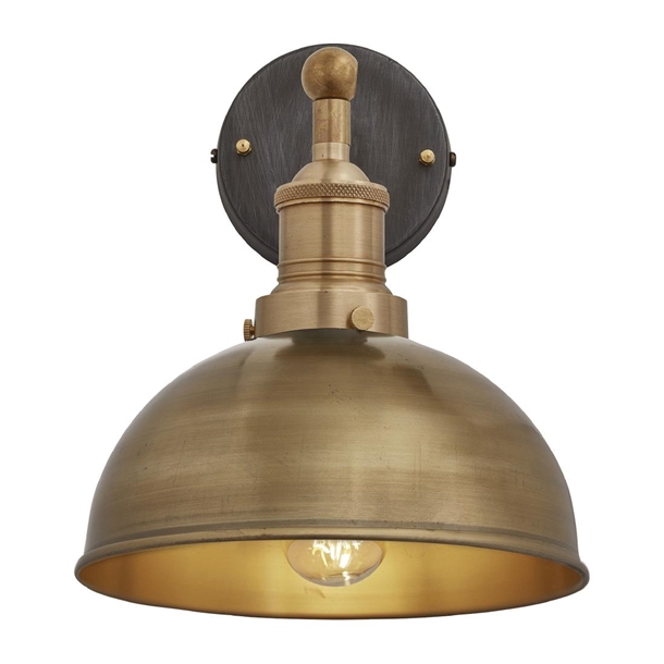 Brooklyn Dome Wall Light - 8" - Brass - Brass Holder (Direct)